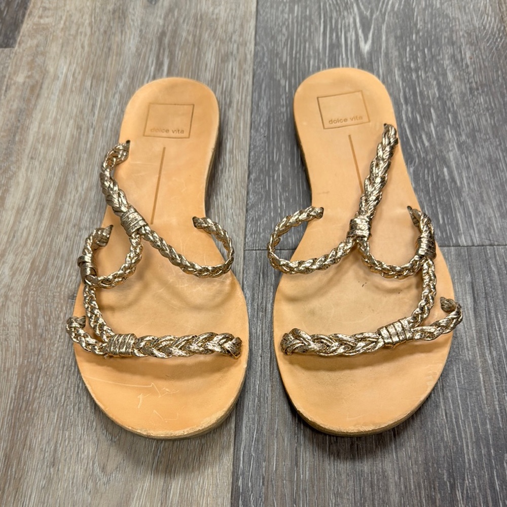 Dolce Vita rose gold rope sandal
